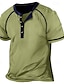 Χαμηλού Κόστους Ανδρικά μπλουζάκια casual-Ανδρικά Μπλουζάκι Πουκάμισο Henley Μπλουζάκι μπλουζάκι Συνδυασμός Χρωμάτων Πεπαλαιωμένο Χένλι Δρόμος Διακοπές Κοντομάνικο Κουμπί Ρούχα Μοντέρνα Υψηλής Ποιότητας Βασικό