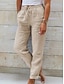 abordables Pantalones de mujer-Mujer Chinos Pantalones Algodón y lino Bolsillo Corte alto Alta cintura Largo Negro Verano