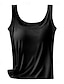 preiswerte Tank-Shirts &amp; kurze Jäckchen für Damen-Damen Tank Top Glatt Basic Ärmellos Rundhalsausschnitt Schwarz Sommer