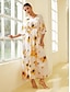 Недорогие повседневное платье с принтом-Свободное атласное платье макси с цветочным принтом