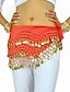 cheap Dancewear-Women&#039;s Wide Leg Pants with Belly Dance Hip Scarf Coin Beading 2 PCS Mid Waist Full Length Baggy Pants Casual Summer Spring Fall Training Chiffon / Performance