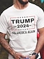 Недорогие Мужская графическая футболка-Трамп футболка мужская футболка футболка графическая футболка повседневный стиль классический стиль письмо Трамп круглый вырез одежда горячая штамповка уличный уличный с коротким рукавом принт дизайнер