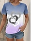billige T-skjorter til kvinner-Dame T skjorte USA Nasjonalflagg Daglig Helg Trykt mønster Rosa Kortermet Mote Crew-hals Sommer