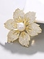 cheap Brooches-Women&#039;s Brooches Retro Flower Stylish Artistic Sweet Brooch Jewelry Gold Bowknot For Office Daily Prom Date Beach
