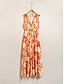 Χαμηλού Κόστους print casual φόρεμα-βαμβακερό resort φορέστε αμάνικο φλοράλ μάξι φόρεμα