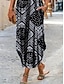 Χαμηλού Κόστους Print Φορέματα-Γυναικεία Φόρεμα ριχτό Συνδυασμός Χρωμάτων Σκίσιμο Στάμπα Στρογγυλή Ψηλή Λαιμόκοψη Μακρύ φόρεμα Βίντατζ Καθημερινά Ημερομηνία Κοντομάνικο Καλοκαίρι Άνοιξη