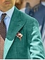 Недорогие Блейзер и куртка-Мужской льняной пиджак, пляжный свадебный повседневный однобортный однобортный пиджак с двумя пуговицами, зеленый 2024