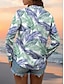 cheap Women&#039;s Blouses &amp; Shirts-Women&#039;s Shirt Blouse Leaf Vacation Button Print Green Long Sleeve Shirt Collar Summer Spring