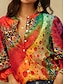 preiswerte Blusen und Hemden für Damen-Damen Hemd Bluse Graphic Casual Taste Bedruckt Gelb Langarm Täglich Basic Neon und Hell V Ausschnitt Herbst Winter