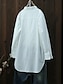 رخيصةأون ملابس علوية أساسية للنساء-قميص نسائي أبيض لون خالص / عادي قميص بياقة مناسب للبس اليومي يوميا قبعة القميص فضفاض صالح L