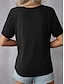 abordables T-shirts Femme-Femme T shirt Tee Drapeau USA du quotidien Jour de l&#039;Indépendance mode Manche Courte Col V Noir Eté Printemps