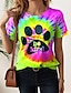 preiswerte T-Shirts für Damen-Damen T Shirt Batik Urlaub Rosa Kurzarm Hawaiianisch Stilvoll Rundhalsausschnitt Be Kind Sommer