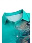 cheap Women&#039;s Blouses &amp; Shirts-Women&#039;s Shirt Blouse Feather Casual Button Print Green Long Sleeve Basic Neon &amp; Bright Shirt Collar Spring Fall