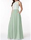 cheap Bridesmaid Dresses-Sheath / Column Bridesmaid Dress Jewel Neck Sleeveless Elegant Floor Length Chiffon / Lace with Lace 2022