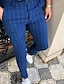 abordables Chinos-Hombre pantalones de traje Pantalones Chinos Botón Bolsillo Raya Comodidad Formal Fiesta Trabajo Moda Estilo clásico Negro Azul Marino Microelástico