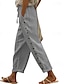 رخيصةأون سراويل تحتية قصيرة للنساء-نسائي سراويل خليط كتان / قطن جيوب جانبية Ankle-length أسود للربيع والصيف