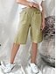 cheap Women&#039;s Shorts-Women&#039;s Shorts Linen Cotton Blend Pocket Knee Length Black Summer