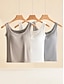 abordables Camisetas y camisolas de mujer-Mujer Camiseta sin mangas Plano Básico Sin Mangas Cuello Barco Negro Verano