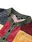 cheap Men&#039;s Casual Shirts-Men&#039;s Shirt Casual Shirt Plaid / Check Graphic Prints Geometry Stand Collar Yellow Outdoor Street Long Sleeve Print Clothing Apparel Fashion Streetwear Designer Casual