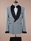 cheap Suits-Sage Men&#039;s Wedding Suits Solid Colored 2 Piece Party Dress Tailored Fit Single Breasted Two-buttons 2024