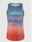 voordelige Damestanktops &amp; hemdjes-Dames Singlet Hesje Ombre Tie Dye Kleurgradatie Afdrukken Tropisch Hawaii Stijlvol Mouwloos Strakke ronde hals Oranje Zomer