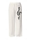 Χαμηλού Κόστους Ανδρικό βαμβακερό λινό παντελόνι-Ανδρικά Λευκά παντελόνια Ελαστική μέση Ζώο Χελώνα Άνεση Πλήρες μήκος ΕΞΩΤΕΡΙΚΟΥ ΧΩΡΟΥ Streetwear Χαβανέζα Καθημερινό Μαύρο Λευκό Μικροελαστικό
