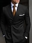 cheap Suits-Black White Yellow Men&#039;s Wedding Suits Solid Colored 2 Piece Business Formal WorkWear Tailored Fit Double Breasted Six-buttons 2024