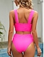 cheap One-piece swimsuits-Women&#039;s Swimwear One Piece Swimsuit Backless Halter Gradient Color V Neck Tropical Beach Wear Bathing Suits