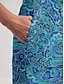 cheap Designer Collection-Women&#039;s Golf Dress Blue Sleeveless Sun Protection Tennis Outfit Paisley Ladies Golf Attire Clothes Outfits Wear Apparel