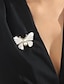 ieftine Broșe-Pentru femei Broșe Retro Fluture Elegant Stilat Dulce Broșă Bijuterii Negru Alb Pentru Birou Zilnic Bal Dată Plajă