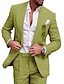 abordables Costume en lin-Costumes d&#039;été en lin pour hommes, 2 pièces, couleur unie, sur mesure, sans boutons, champagne beige, 2024