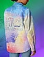 cheap Women&#039;s Blouses &amp; Shirts-Women&#039;s Shirt Letter Daily Rainbow Long Sleeve Stylish Shirt Collar Summer Mother&#039;s day