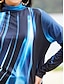 billiga Damblusar och skjortor-Dam Skjorta Blus Grafisk Mönster Asymmetrisk nederkant Ledigt Mode Långärmad Hög hals Blå Vår &amp; Höst