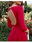 cheap Cocktail Dresses-A-Line Cocktail Dresses Elegant Dress Wedding Guest Kentucky Derby Tea Length 3/4 Length Sleeve Off Shoulder Stretch Crepe Backless with Ruched 2024