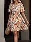 cheap Print Dresses-Women&#039;s Casual Dress A Line Dress Floral Print V Neck Mini Dress Stylish Daily Date Short Sleeve Summer