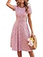 Χαμηλού Κόστους Print Φορέματα-Γυναικεία Καθημερινό φόρεμα Φλοράλ Στάμπα Λαιμόκοψη V Μίντι φόρεμα Στυλάτο Καθημερινό Καθημερινά Διακοπές Κοντομάνικο Καλοκαίρι