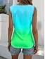 ieftine Bluze &amp; Camisole Damă-Pentru femei Bluză Vestă Ombre Gradient de culoare Vacanță Imprimeu Roz Îmbujorat Fără manșon Stilat Stil Nautic Vară