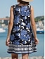 cheap Print Dresses-Women&#039;s U Neck Sleeveless Vacation Bohemia Summer Spring