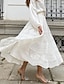 tanie Bawełniane spódnice lniane-Damskie Spódnica Linia A Huśtawka Maxi Spódnice Koronka Solidne kolory Codzienne Weekend Lato Bawełna Elegancja Moda Biały