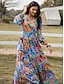 cheap Print Dresses-Women&#039;s Chiffon Chiffon Dress Floral Ruched Pleated Asymmetrical Long Dress Maxi Dress Party Sleeveless Summer