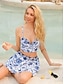 cheap One-piece swimsuits-Women&#039;s Normal Swimwear One Piece Swimsuit Push Up Floral Graphic V Neck Vacation Beach Wear Bathing Suits