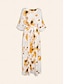 Недорогие повседневное платье с принтом-Свободное атласное платье макси с цветочным принтом