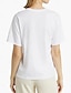 billige T-skjorter til kvinner-Dame T skjorte 100 % bomull Bokstaver Daglig Stilfull Kortermet Crew-hals Svart Sommer
