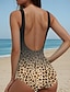 ieftine Costume Întregi-Pentru femei Costume de Baie O bucată Costum de baie Leopard Costum de plajă vară Costume de baie