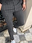 お買い得  チノパン-男性用 スーツ ズボン チノパン ボタン ポケット 縞 履き心地よい フォーマル パーティー ワーク ファッション クラシック ブラック ネイビーブルー マイクロエラスティック