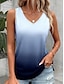 cheap Tank Tops &amp; Camis-Women&#039;s Camis Ombre Daily Vacation Dusty Blue Sleeveless Daily V Neck Summer Spring