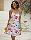 cheap Print Dresses-Women&#039;s Tank Dress Slip Dress Floral Print V Neck Mini Dress Daily Vacation Sleeveless Summer Spring