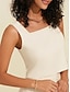 billiga Women&#039;s Sets-kvinnors tvådelade set linneblandning linne ficka fyrkantig kjol elegant sommar
