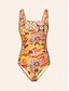 cheap Designer Swimwear-Removable Pad Shirred Boho Swimsuit