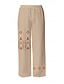 levne Pánské bavlněné plátěné kalhoty-etnický styl symetrické geometrické vzory pánské 20% lněné kalhoty elastický pas grafický komfort po celé délce outdoor streetwear havajské ležérní kalhoty